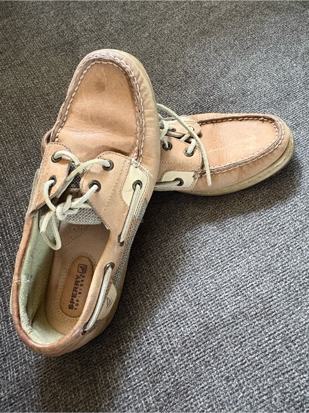 Sperry Light Tan Leather 2-Eye Boat Shoes